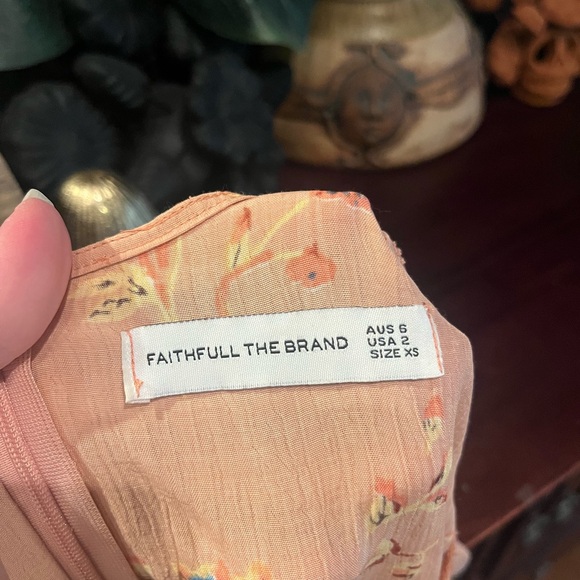 Anthropologie Faithfull the Brand Blush Floral Midi Dress Sz XS - Picture 6 of 8